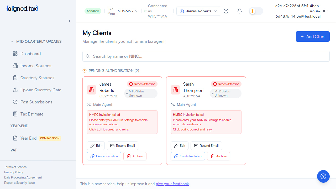 Client authorisation status